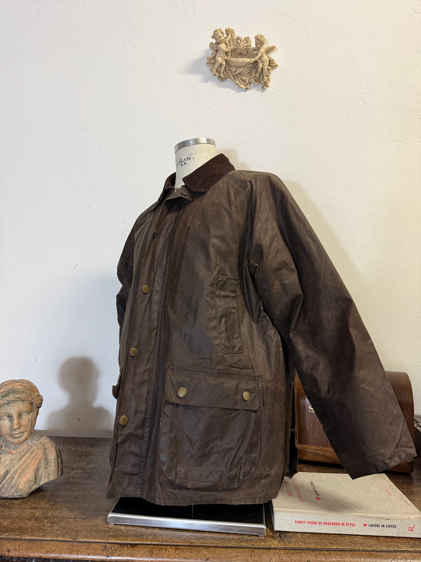 Vintage 80s/90s waxed jacket made in England “L”