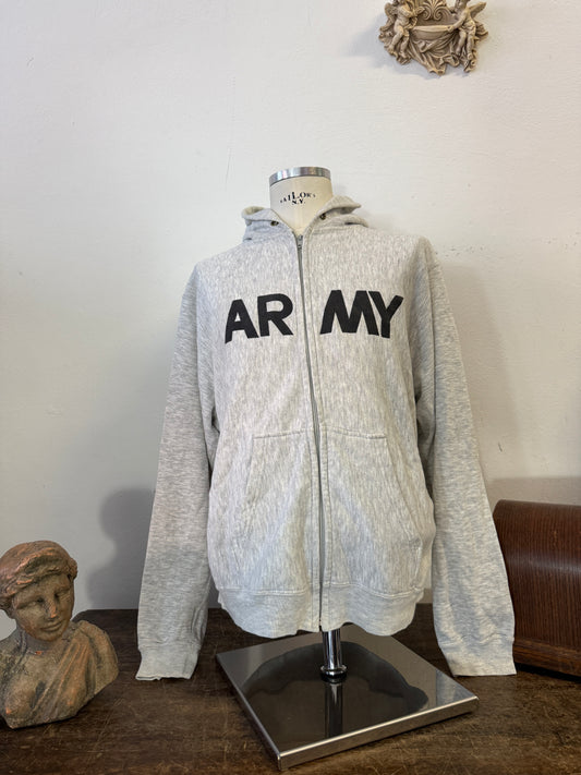 Vintage Us Army Grey Full-Zip Hoodie “XL”