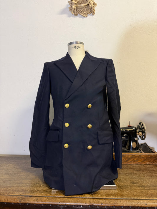 Vintage Italian Navy Double Breasted Jacket “L”