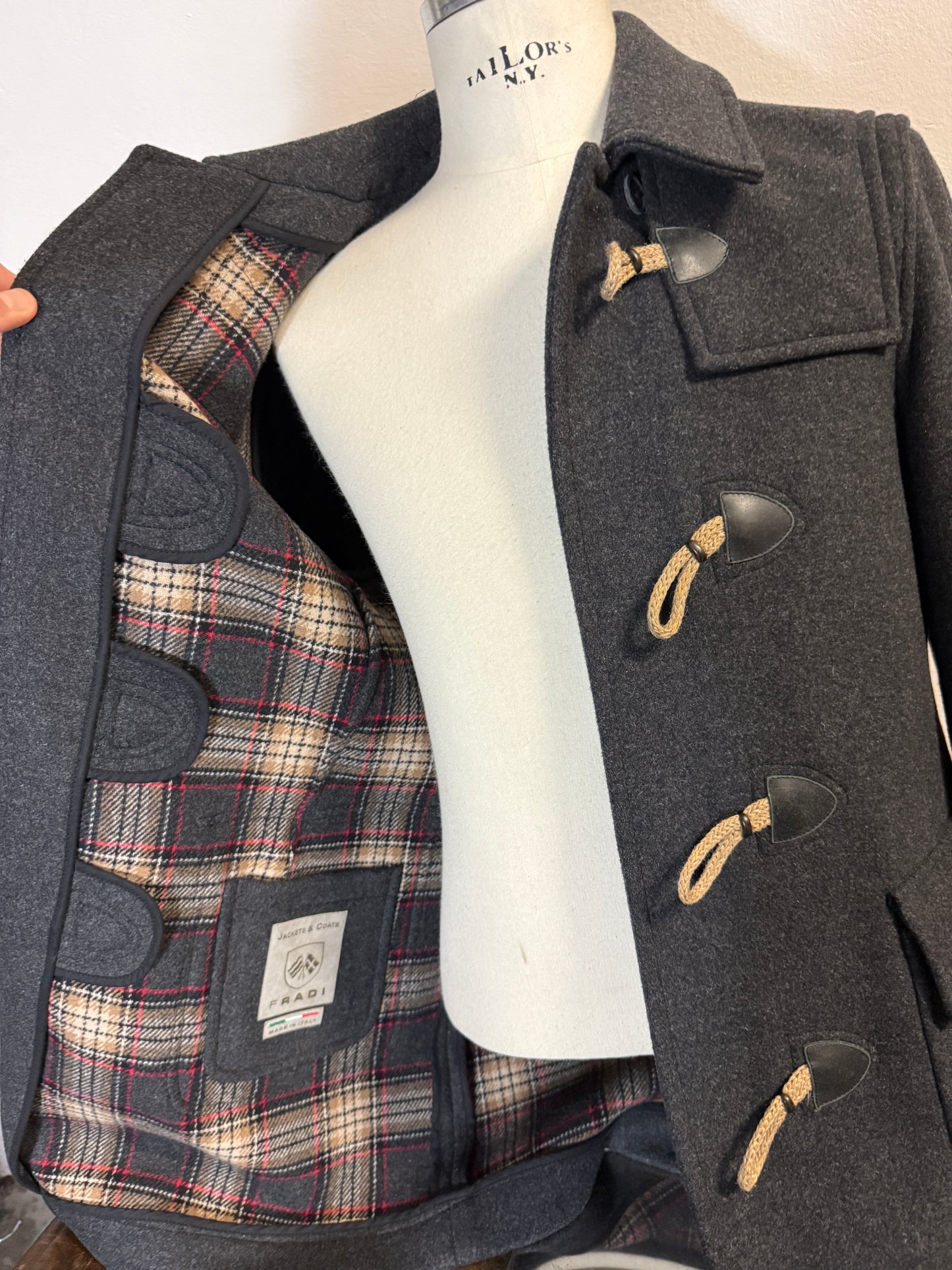 Grey Wool Coat - Made in Italy  “M”