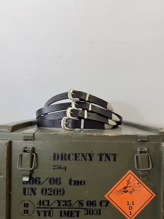 MANCINI 1979 X MISTER ARCHIVE - Black Leather Belt