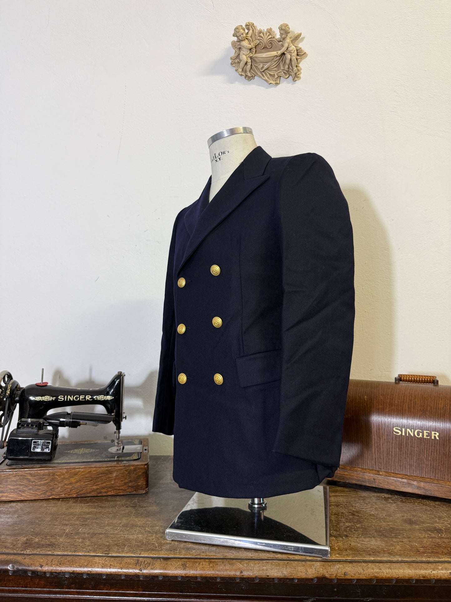 Vintage 90’s Italian Navy Double Breasted Jacket “S”