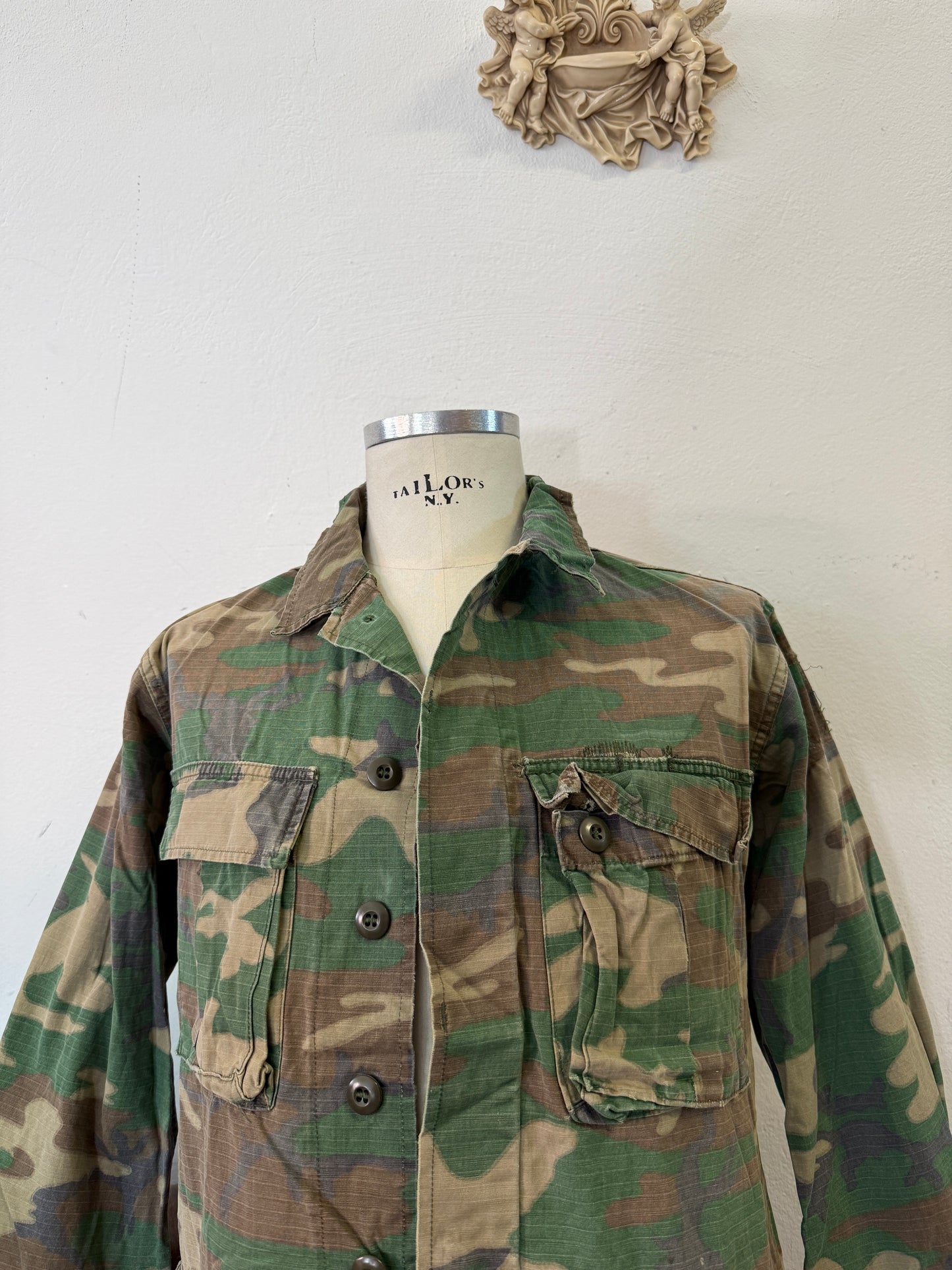 Vintage 1970-80s ERDL Camouflage Pattern Hot Weather Jacket Ripstop “S”