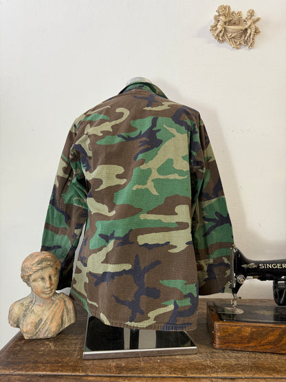 Vintage Woodland Camo Jacket Us Army Rip Stop “M”