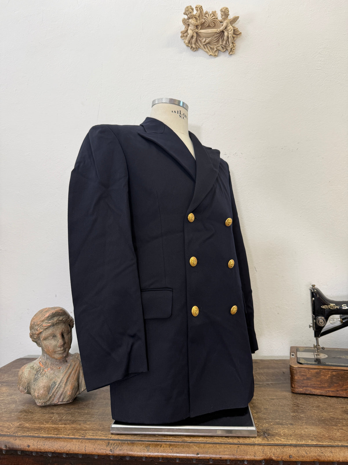 Vintage Italian Navy Double Breasted Jacket “L”