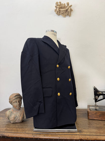 Vintage Italian Navy Double Breasted Jacket “L”