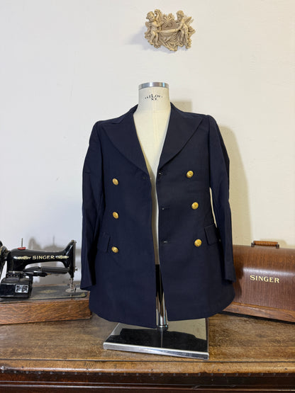 Vintage 90’s Italian Navy Double Breasted Jacket “S”