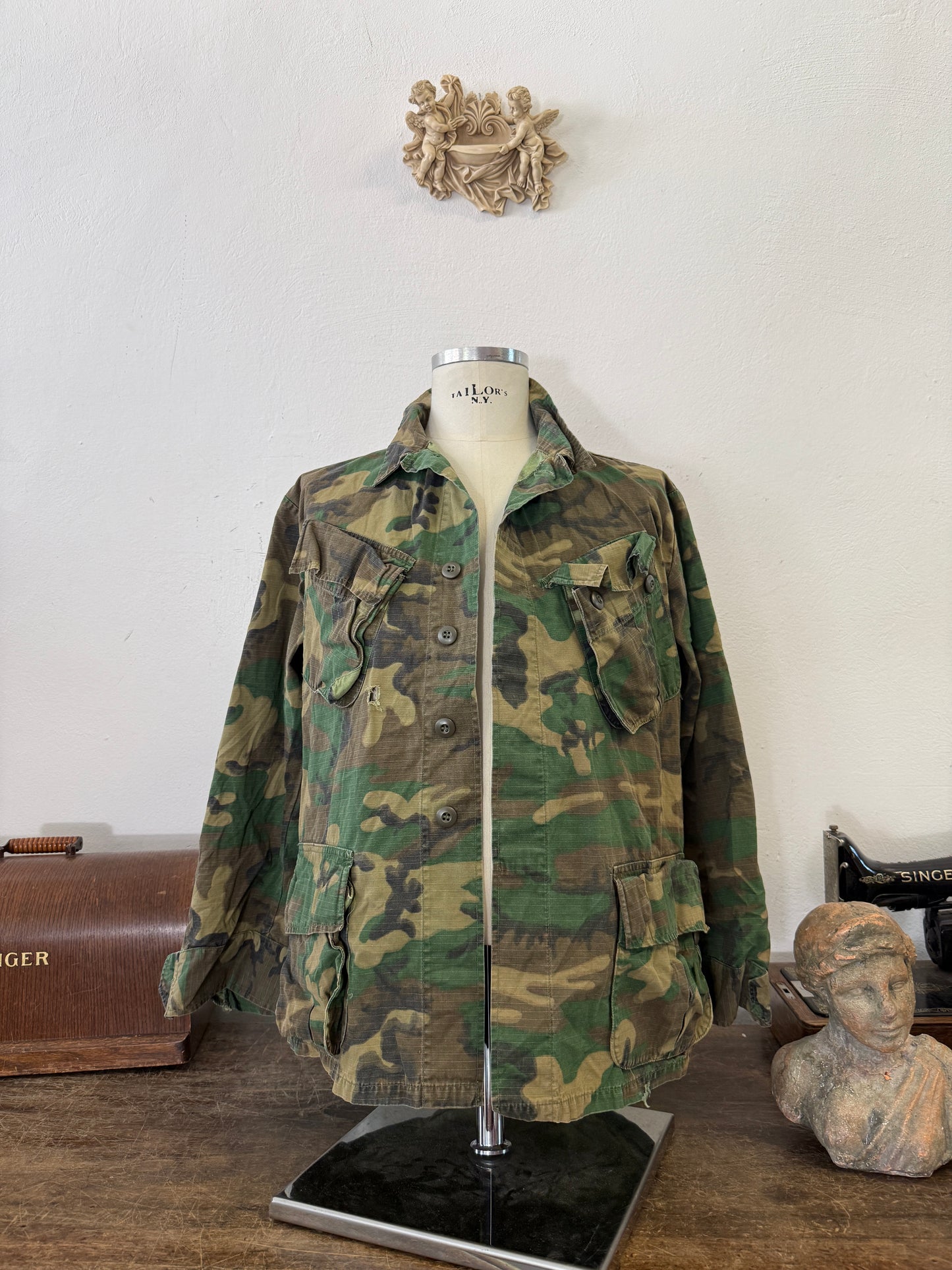 Vintage 70’s Ripstop Jungle Jacket ERDL Us Army “L”