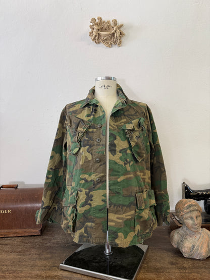 Vintage 70’s Ripstop Jungle Jacket ERDL Us Army “L”