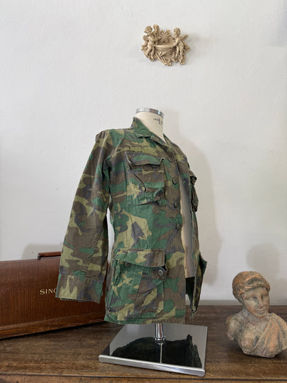 Vintage 1970-80s ERDL Camouflage Pattern Hot Weather Jacket Ripstop “XS/S”