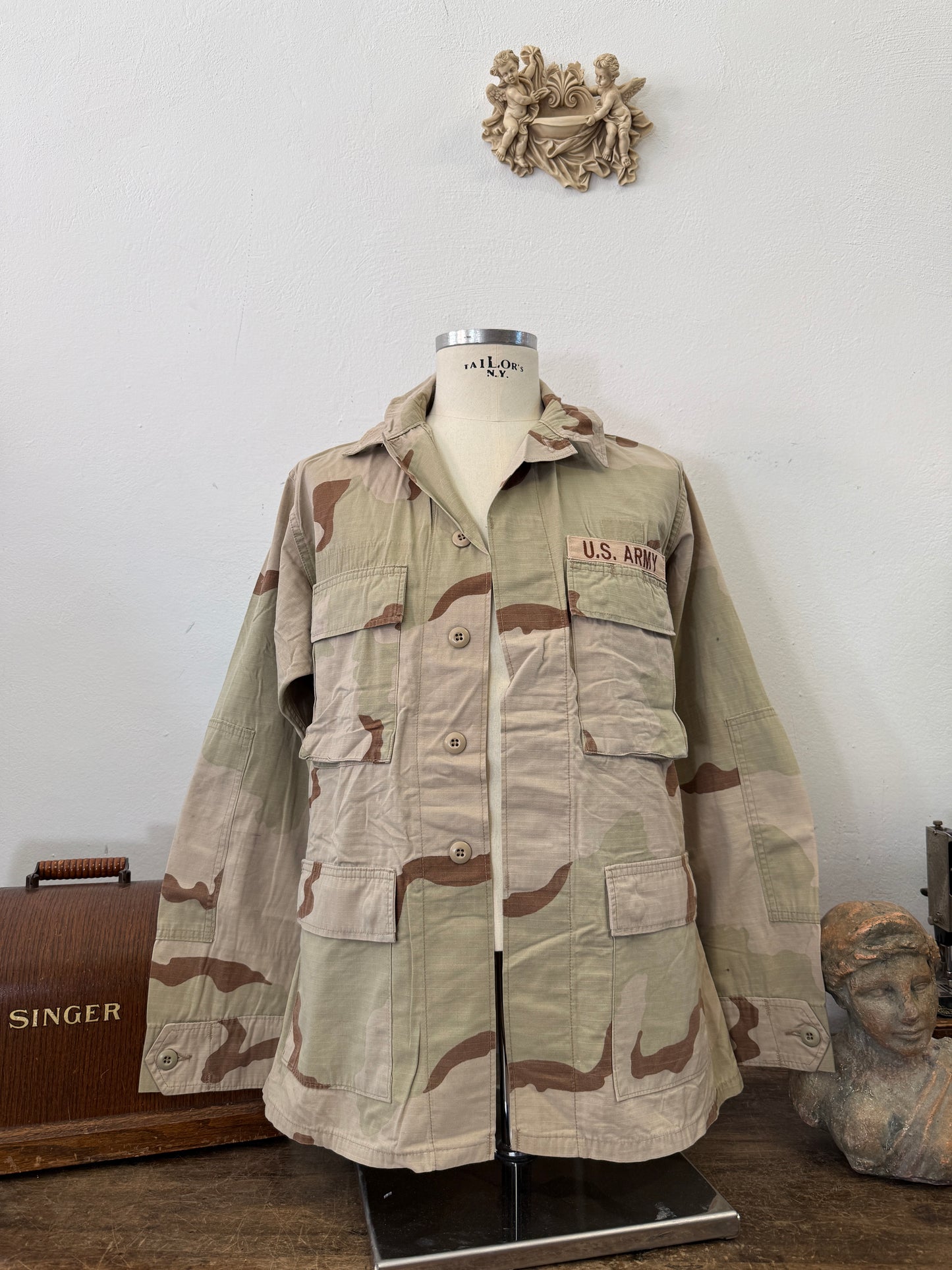 Vintage BDU Camo Jacket Ripstop US Army – L