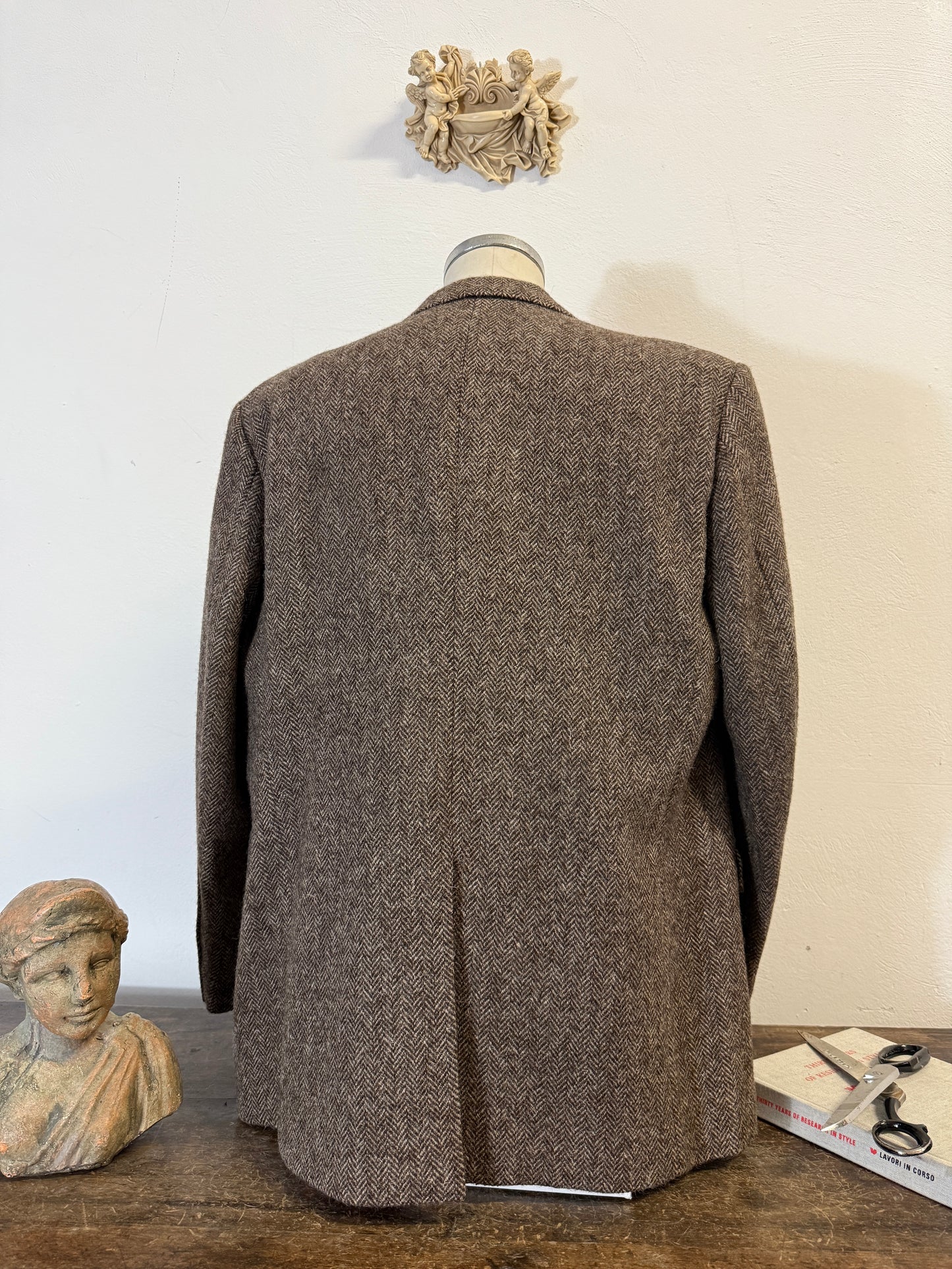 Vintage Wool Harringbone Blazer “XL”