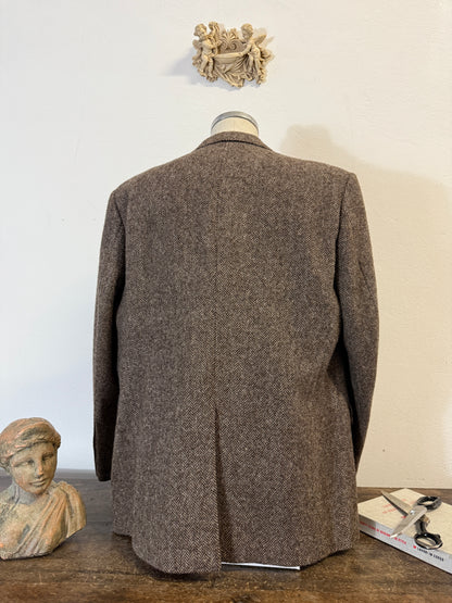Vintage Wool Harringbone Blazer “XL”