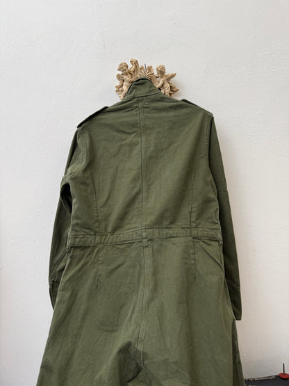 Vintage 1950s Dutch military-style olive drab utility coverall / workwear jumpsuit “L”
