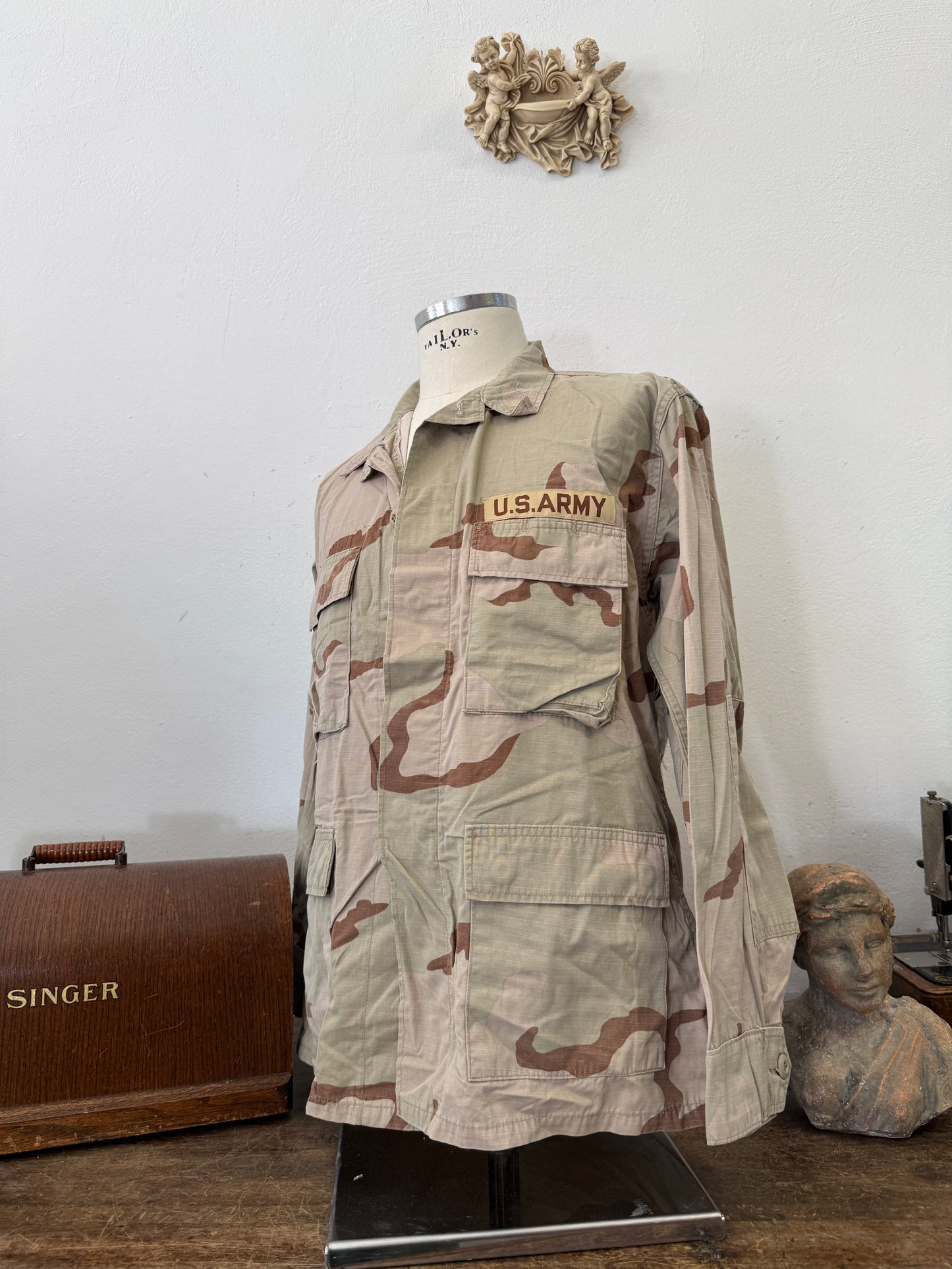 Vintage BDU Camo Jacket Ripstop US Army – L