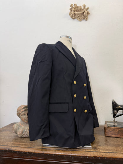 Vintage Italian Navy Double Breasted Jacket “XL”