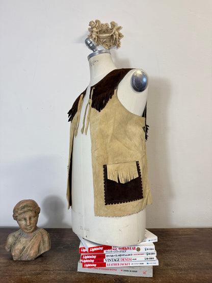 Vintage Western Suede Fringe Vest “XS/S”