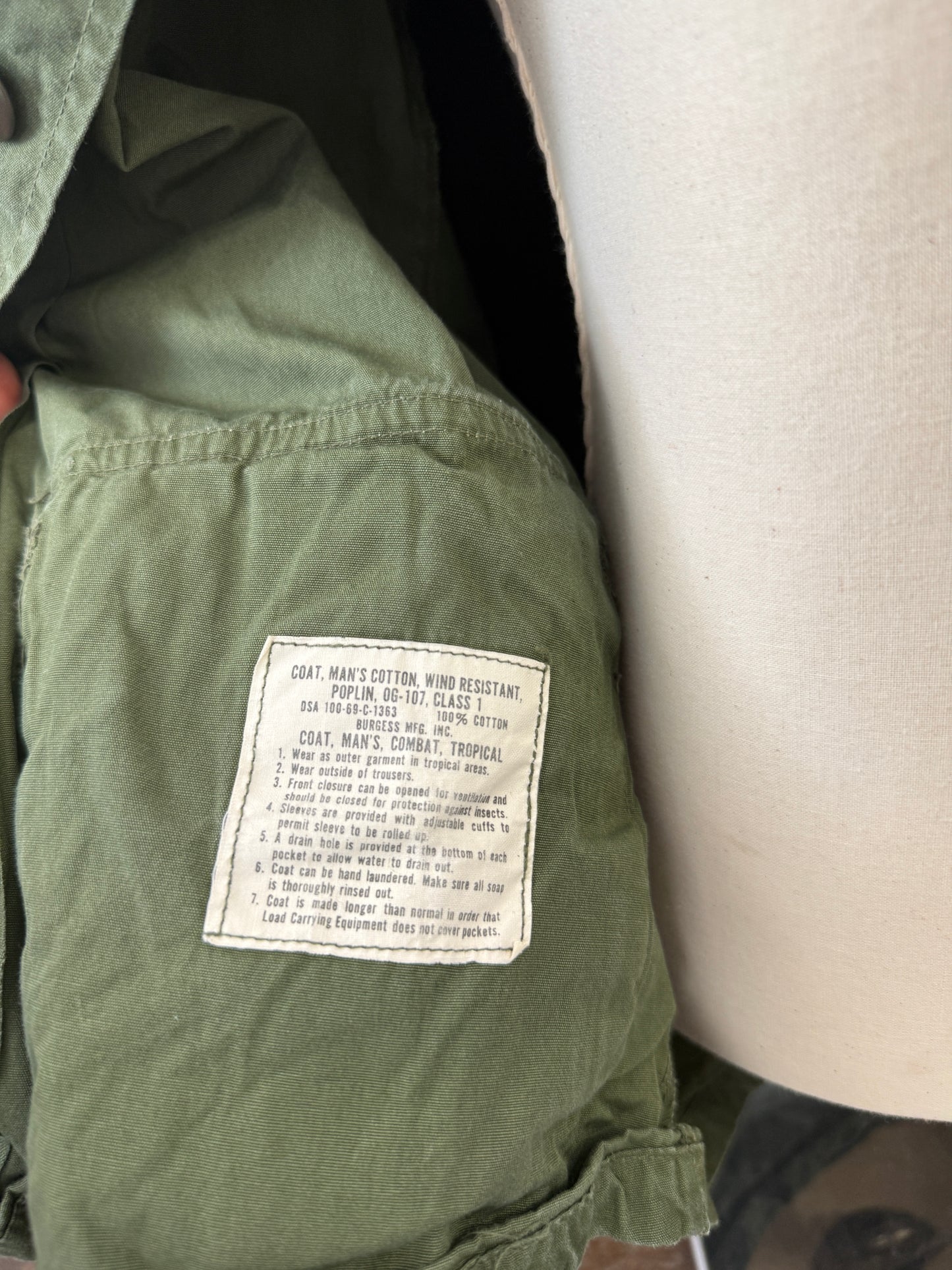 Vintage 60’s Jungle Jacket Us Army “M”