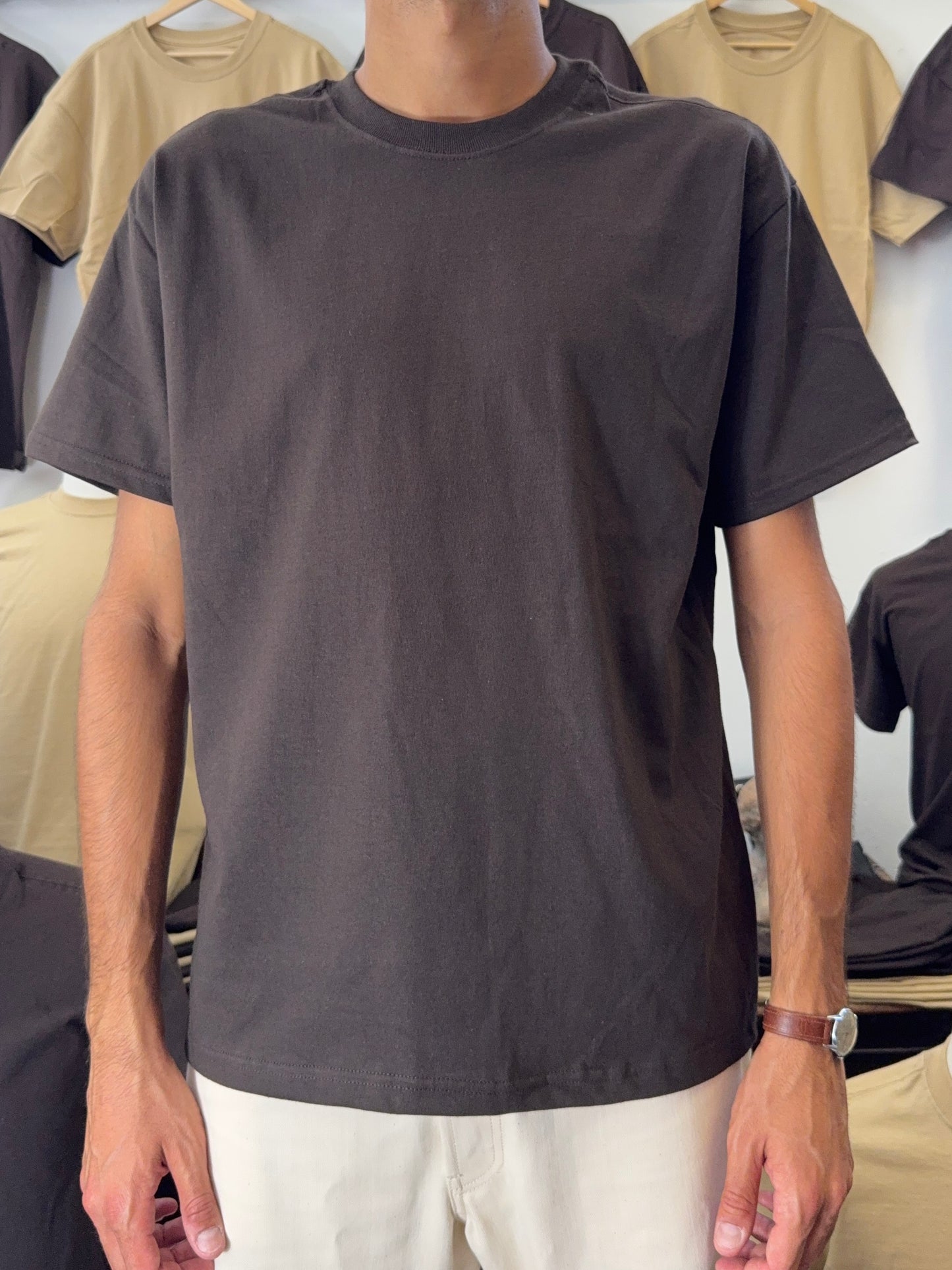 Brown Tee with U.S. Cotton - Mister Archive®
