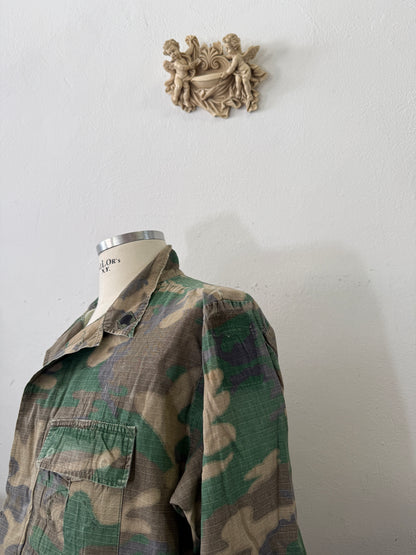 Vintage 1970-80s ERDL Camouflage Pattern Hot Weather Jacket Ripstop “M”
