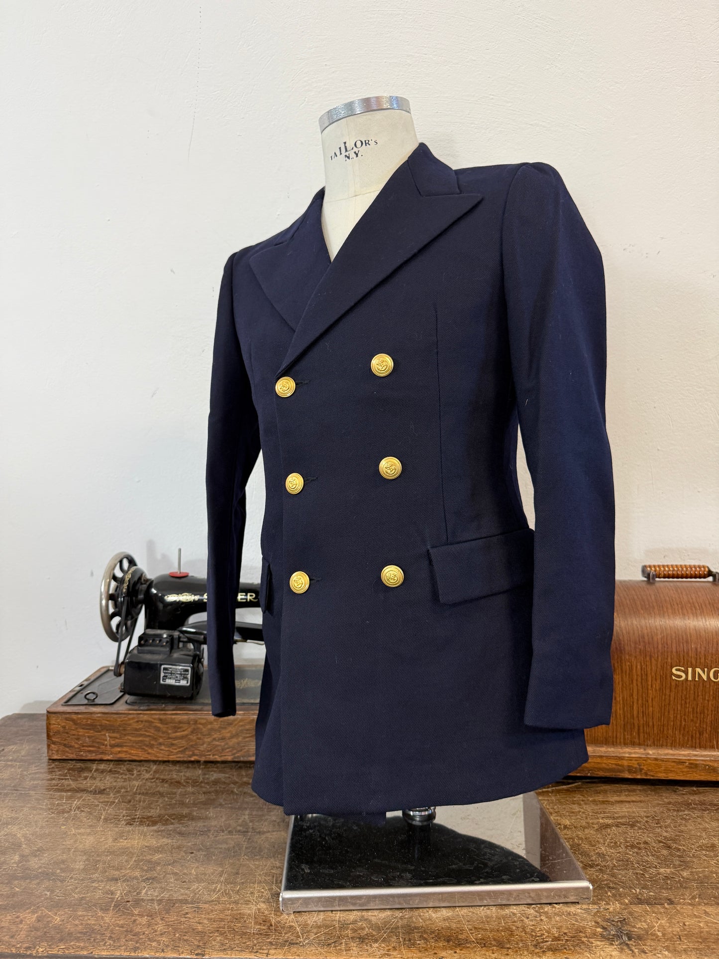 Vintage 00’s Italian Navy Double Breasted Jacket “S”