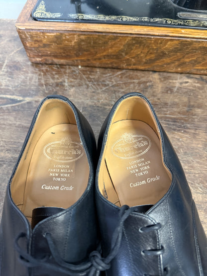 Used Church’s Men’s Black Leather Oxford Shoes – Made in England – UK Size 10