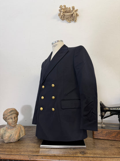 Vintage Italian Navy Double Breasted Jacket “M”