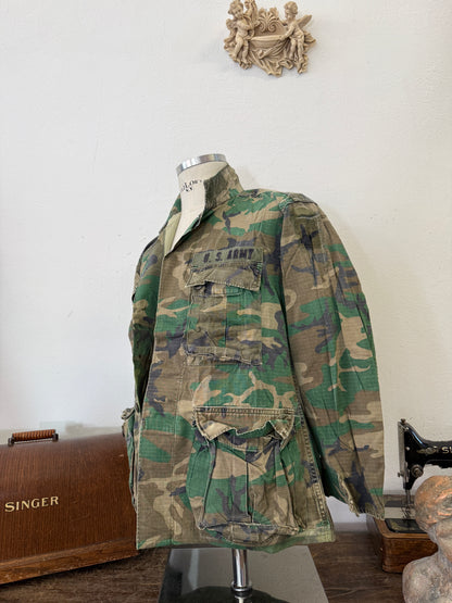 Vintage 1970-80s ERDL Camouflage Pattern Hot Weather Jacket Ripstop “S”