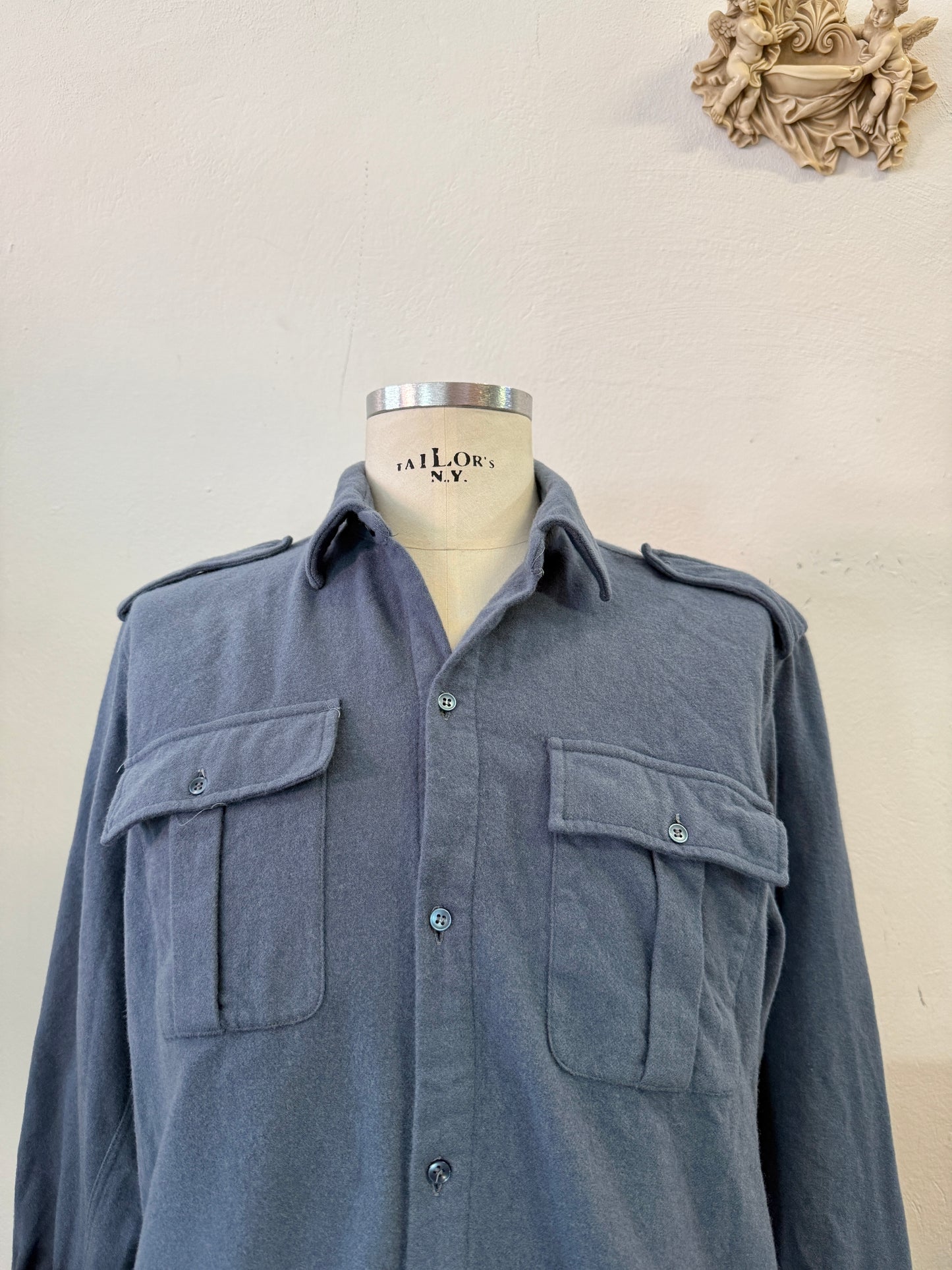Vintage 60’s Italian Air Force Flannel Shirt “M”