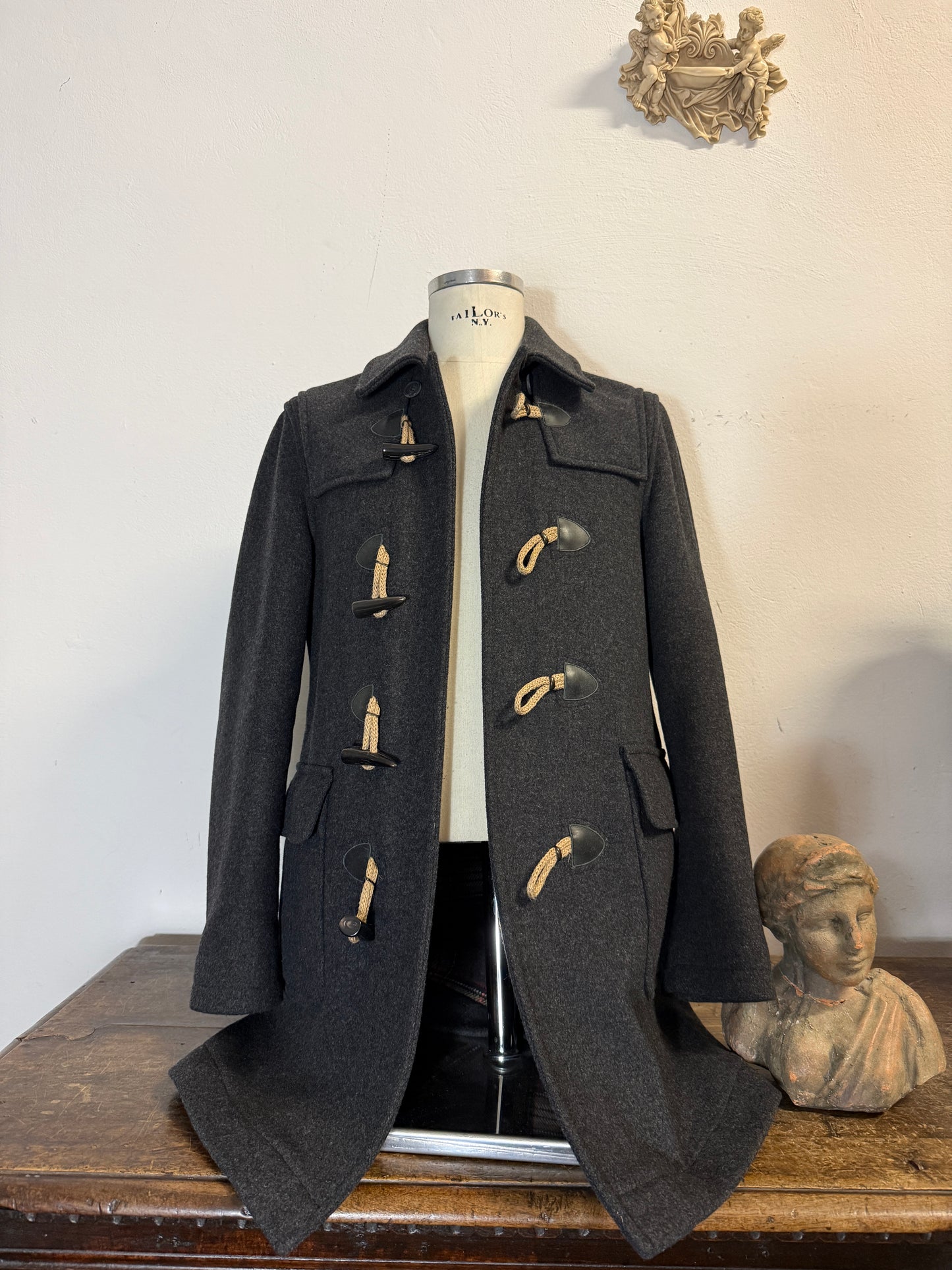 Grey Wool Coat - Made in Italy  “M”