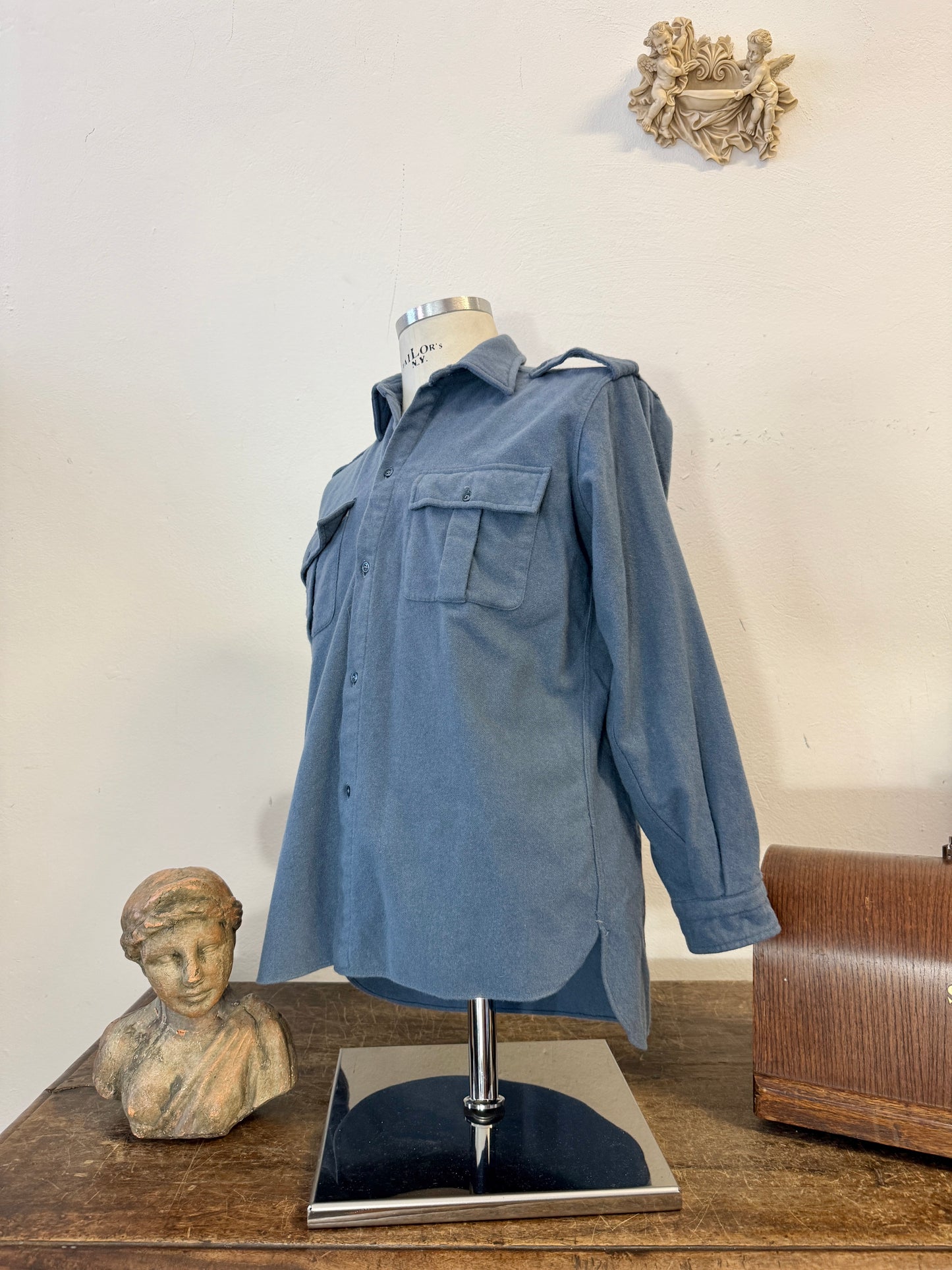 Vintage 60’s Italian Air Force Flannel Shirt “S”