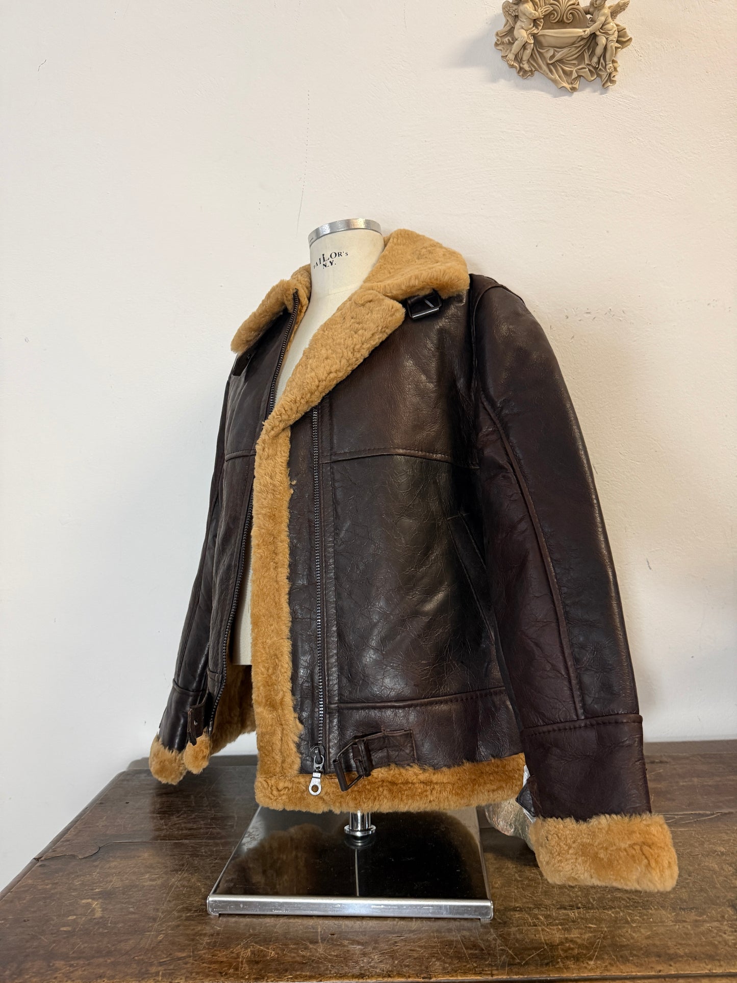 US B46 SHEEPSKIN LEATHER JACKET “L”