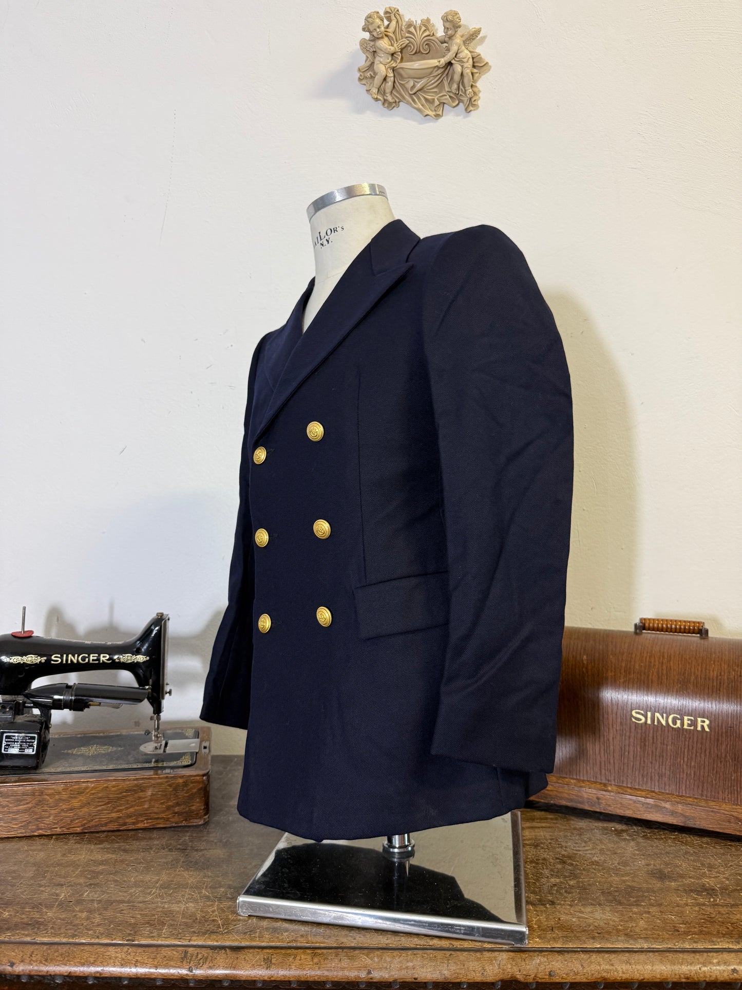 Vintage 90’s Italian Navy Double Breasted Jacket “S”
