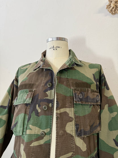 Vintage Woodland Camo Jacket Us Army Rip Stop “M”