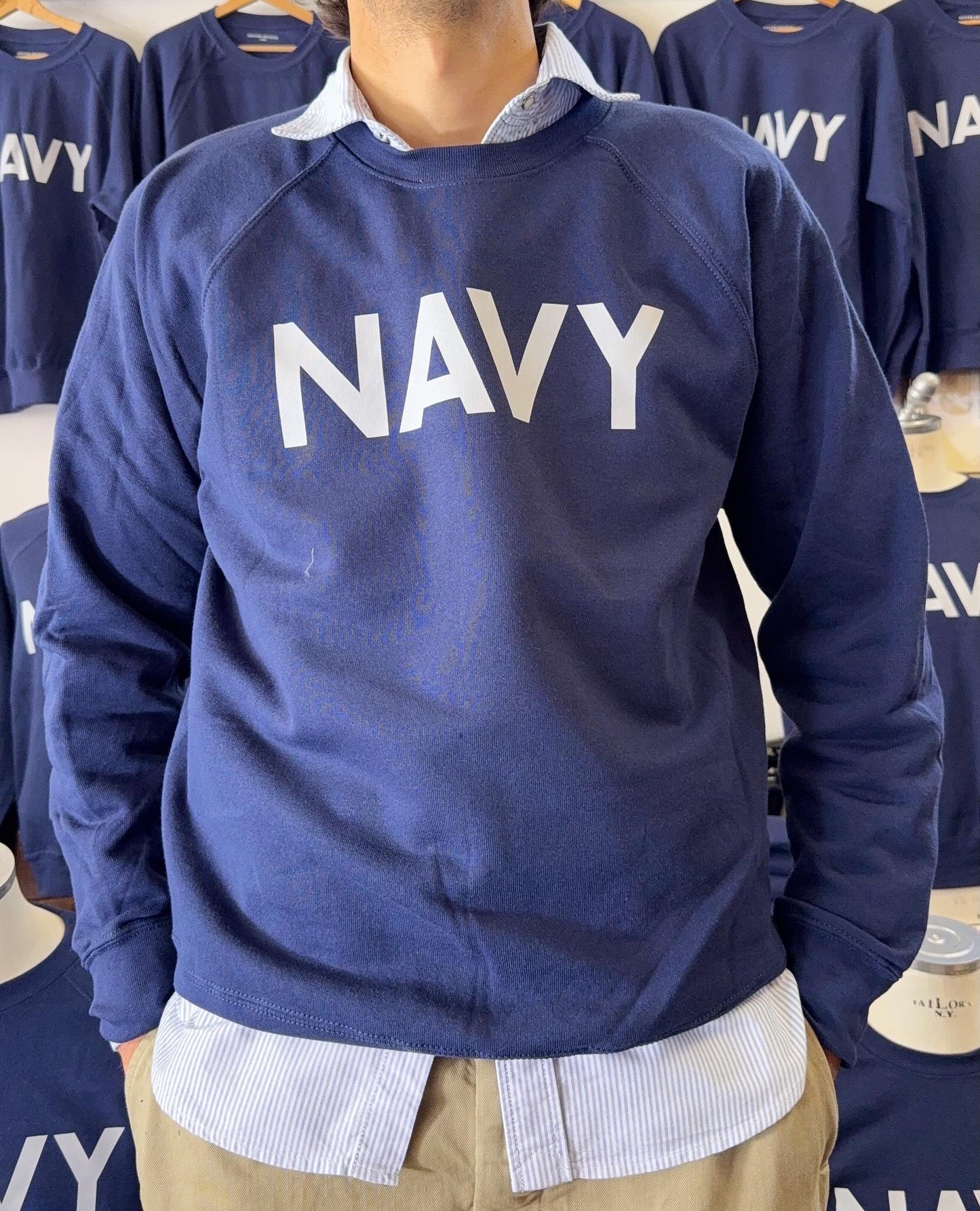 Raglan NAVY Sweatshirt - Mister Archive®