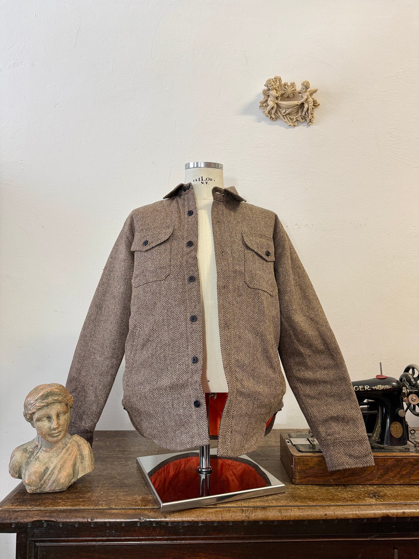 Chesapeake’s Wool Padded Shirt CPO Herringbone