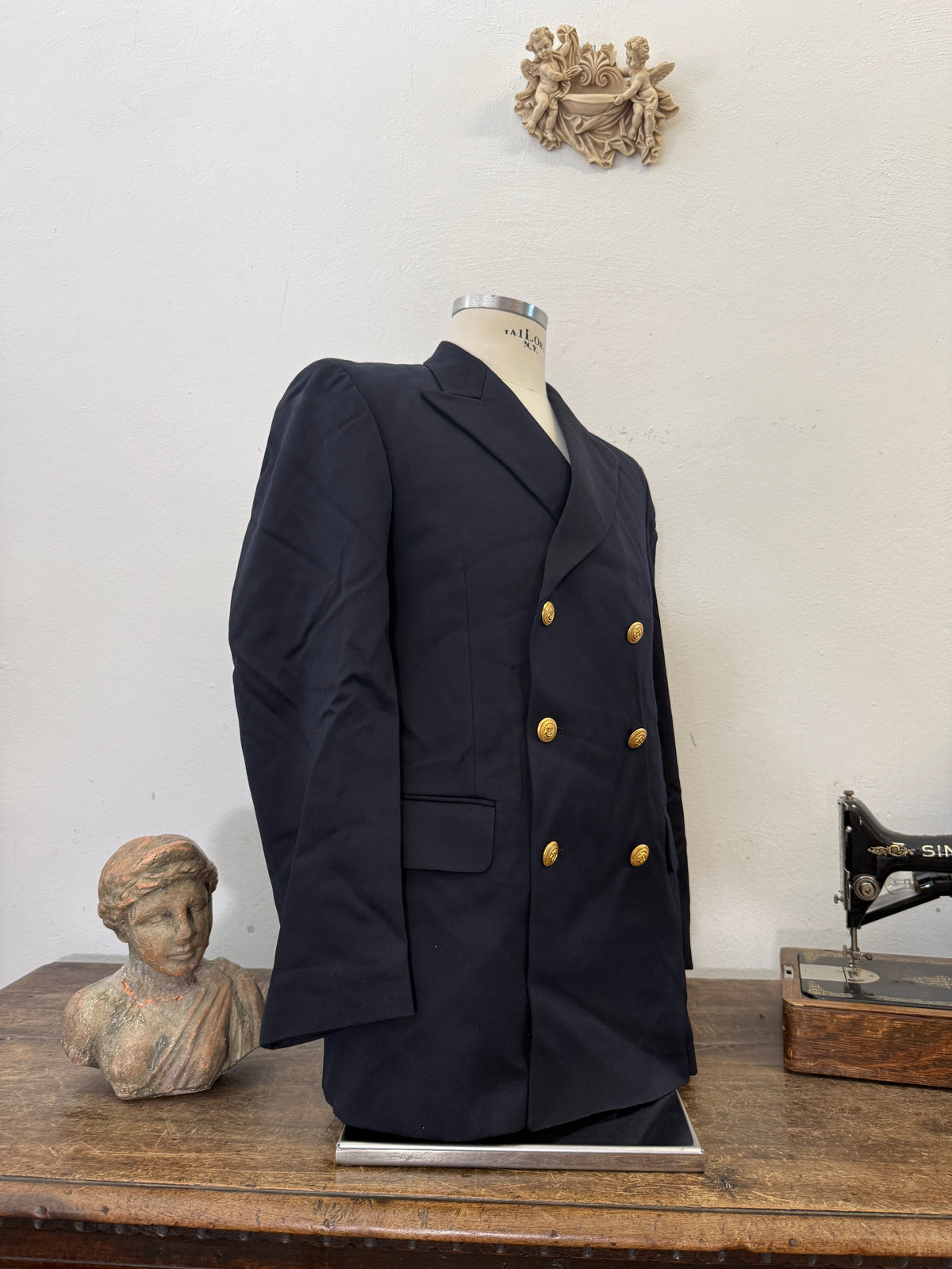 Vintage Italian Navy Double Breasted Jacket “M/L”