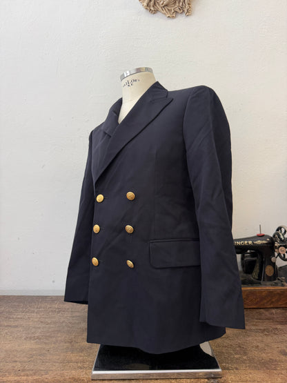 Vintage Italian Navy Double Breasted Jacket “M”