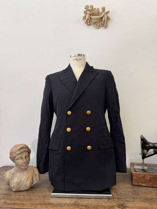 Vintage Italian Navy Double Breasted Jacket “L”