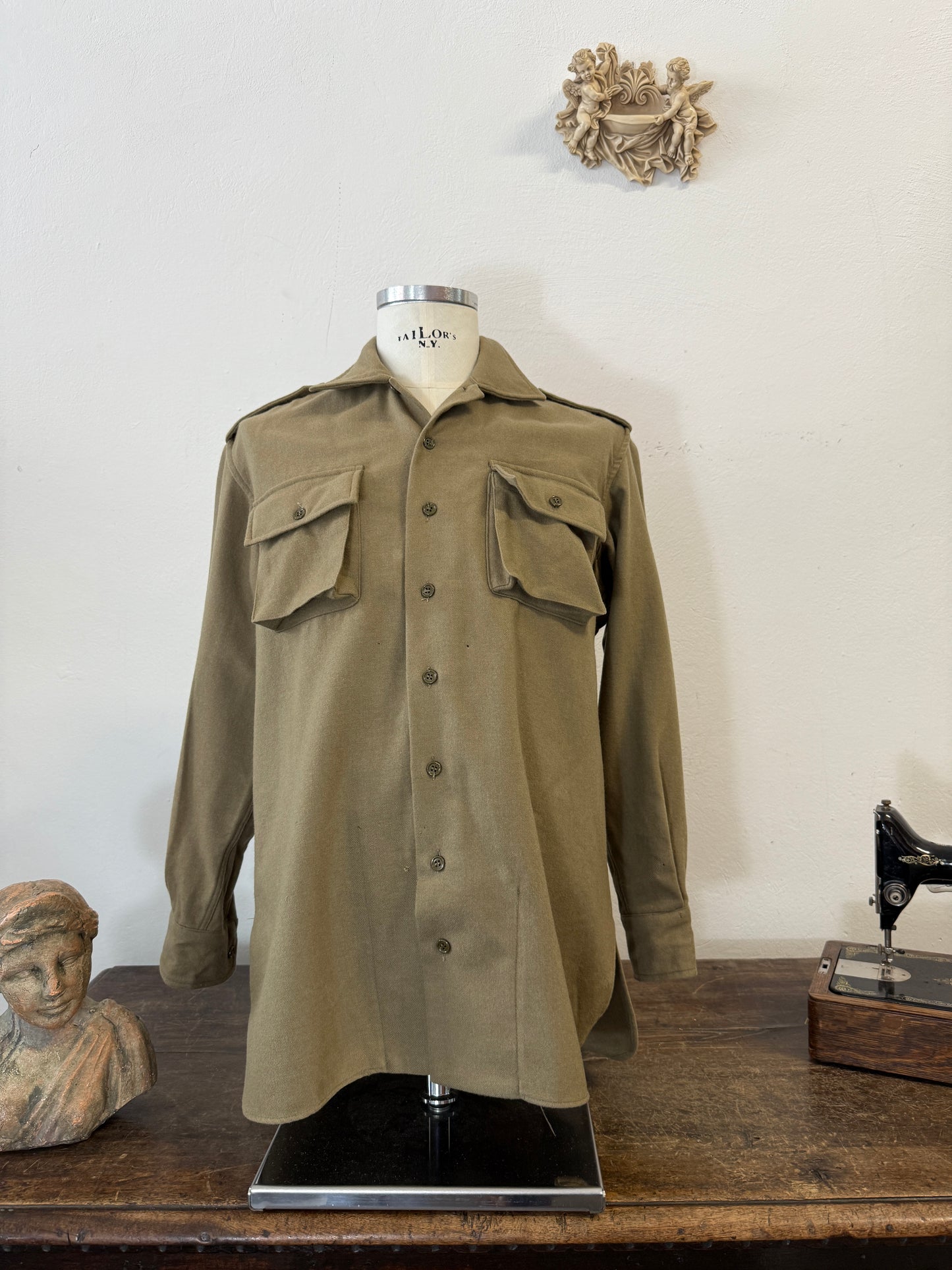 Vintage Italian Army Flannel Shirt “M”