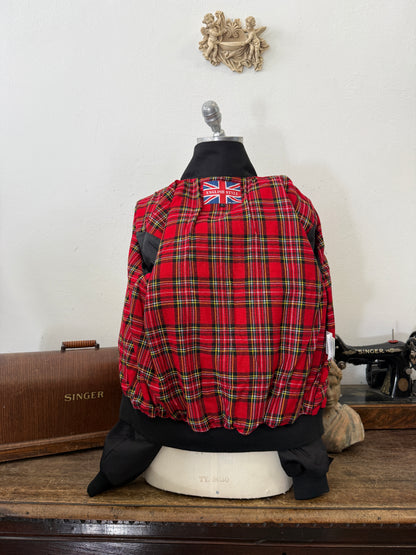 Black British-Style Bomber Jacket “L”