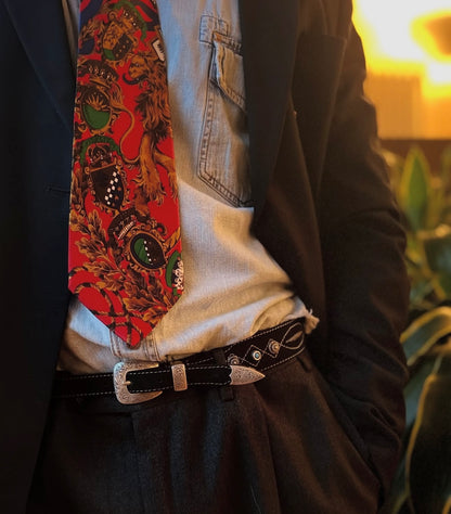 Suede Belt with Embroidery - Henry