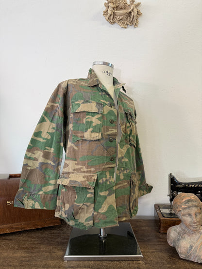 Vintage 1970-80s ERDL Camouflage Pattern Hot Weather Jacket Ripstop “S”