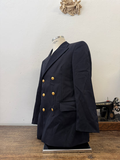 Vintage Italian Navy Double Breasted Jacket “M”