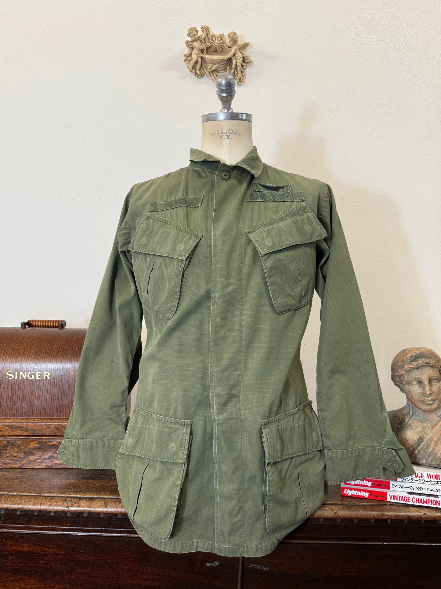 Vintage Rip Stop Jungle Jacket U.S. ARMY “M/L”