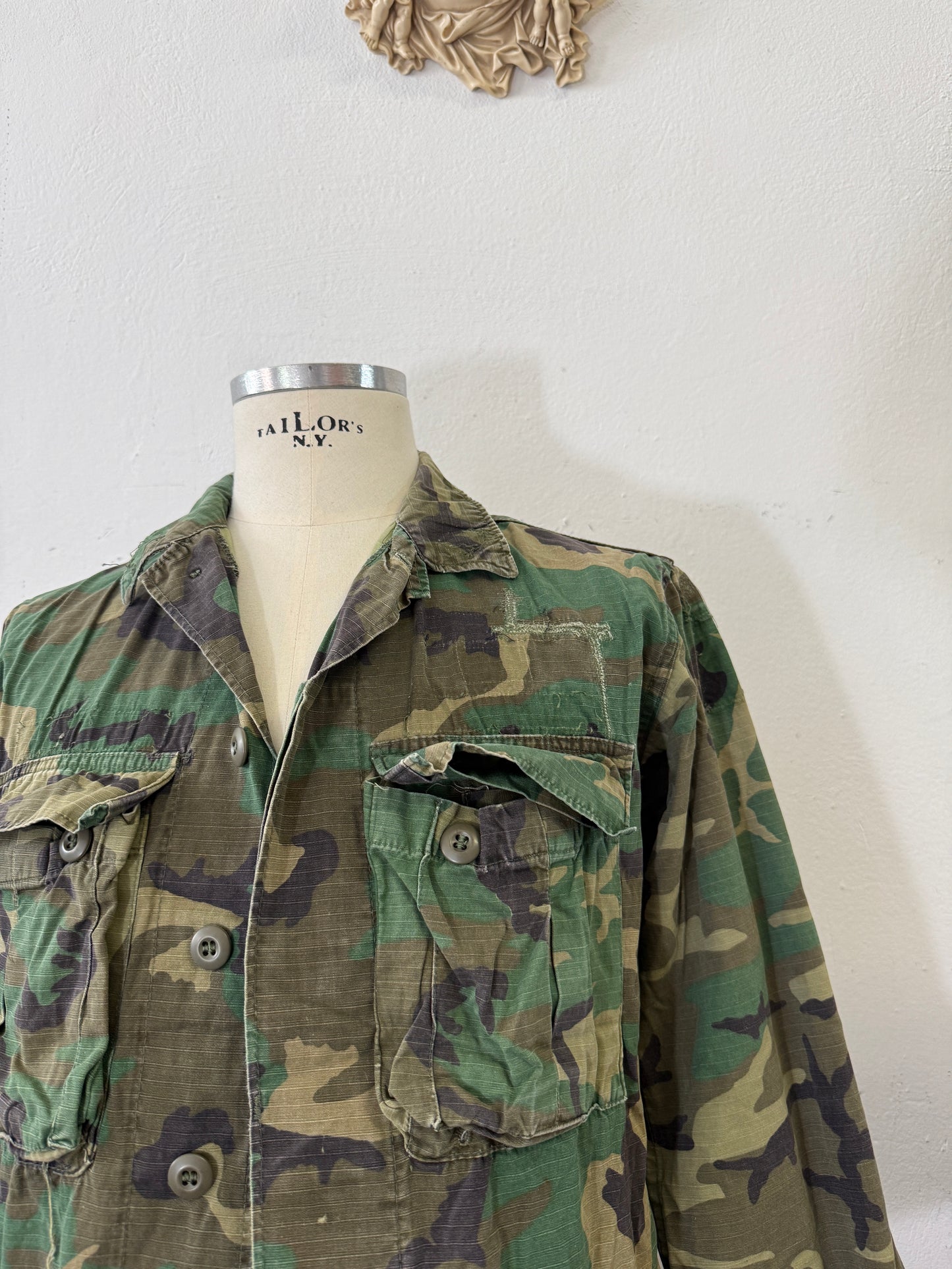 Vintage 1970-80s ERDL Camouflage Pattern Hot Weather Jacket Ripstop “S/M”