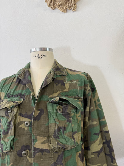 Vintage 1970-80s ERDL Camouflage Pattern Hot Weather Jacket Ripstop “S/M”