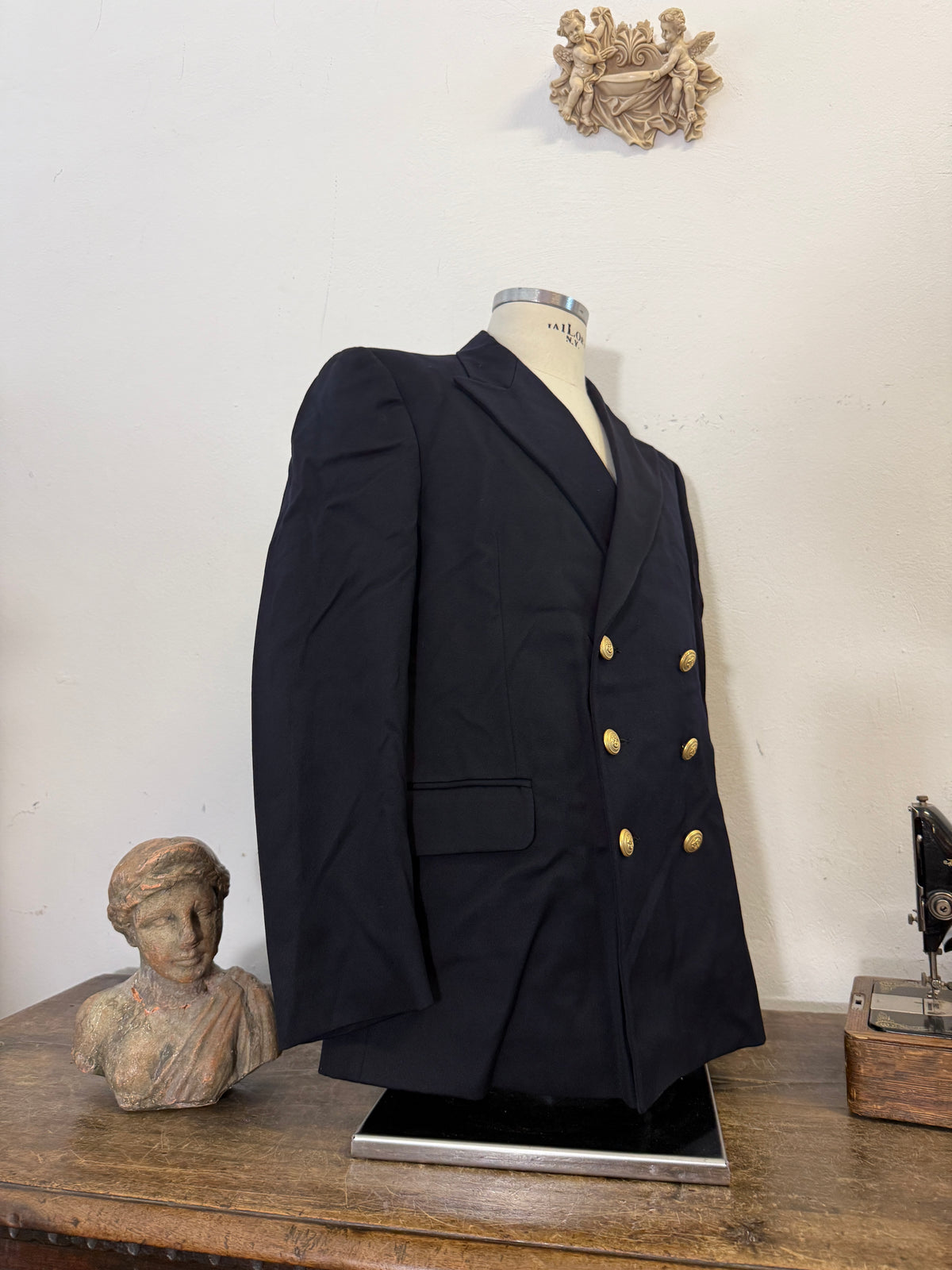 Vintage Italian Navy Double Breasted Jacket “L”