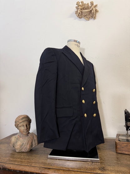Vintage Italian Navy Double Breasted Jacket “L”