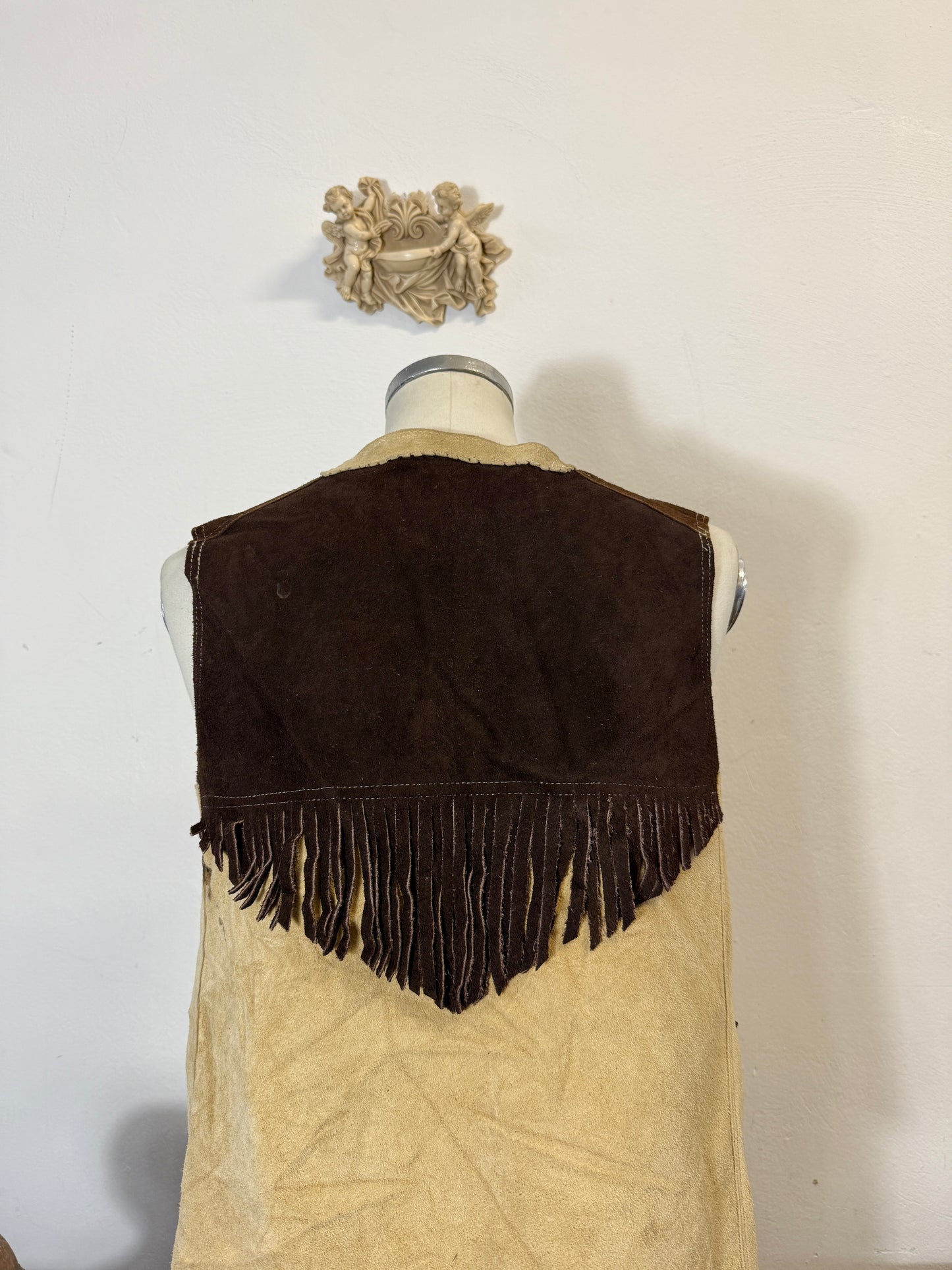 Vintage Western Suede Fringe Vest “XS/S”
